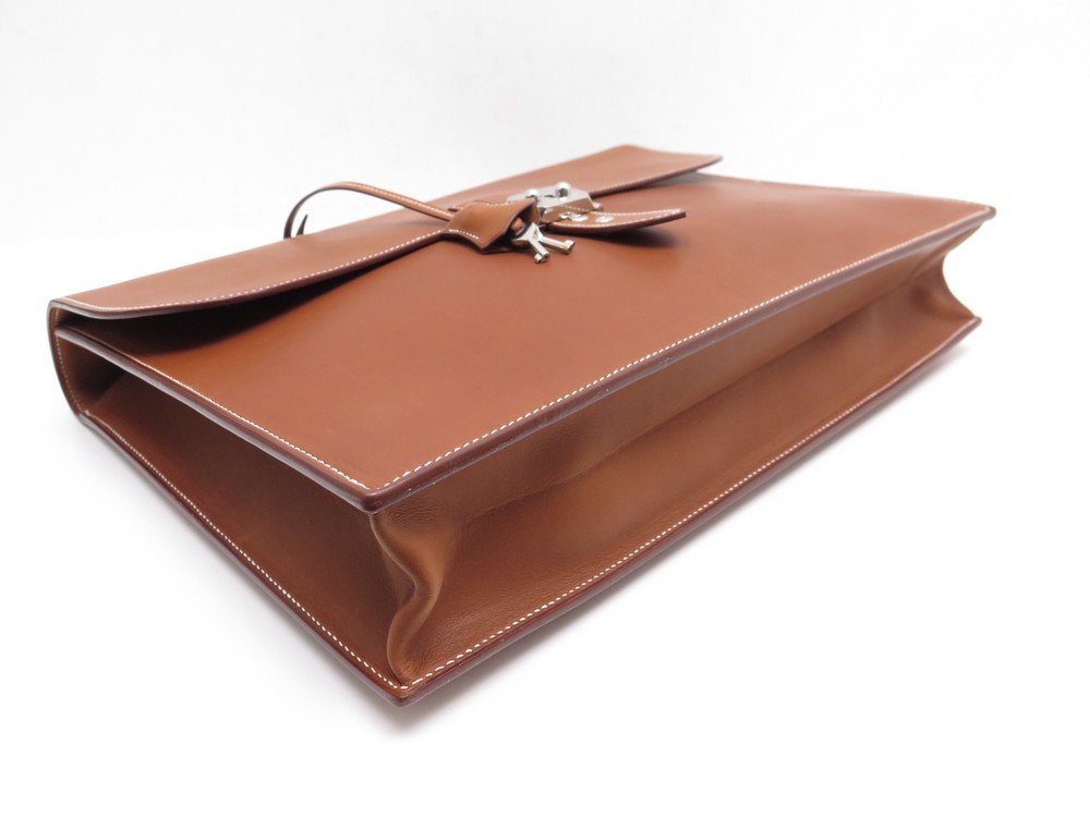 Hermès sac à dépêches briefcase in brown barenia leather