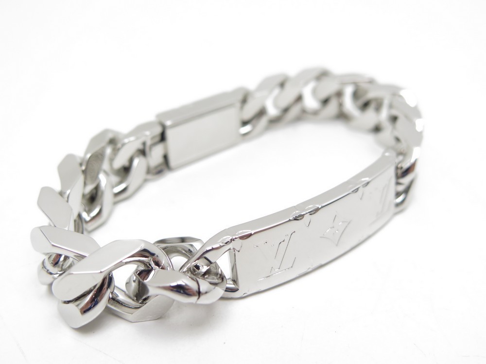 Louis Vuitton Silver Tone Monogram Chain Bracelet Louis Vuitton