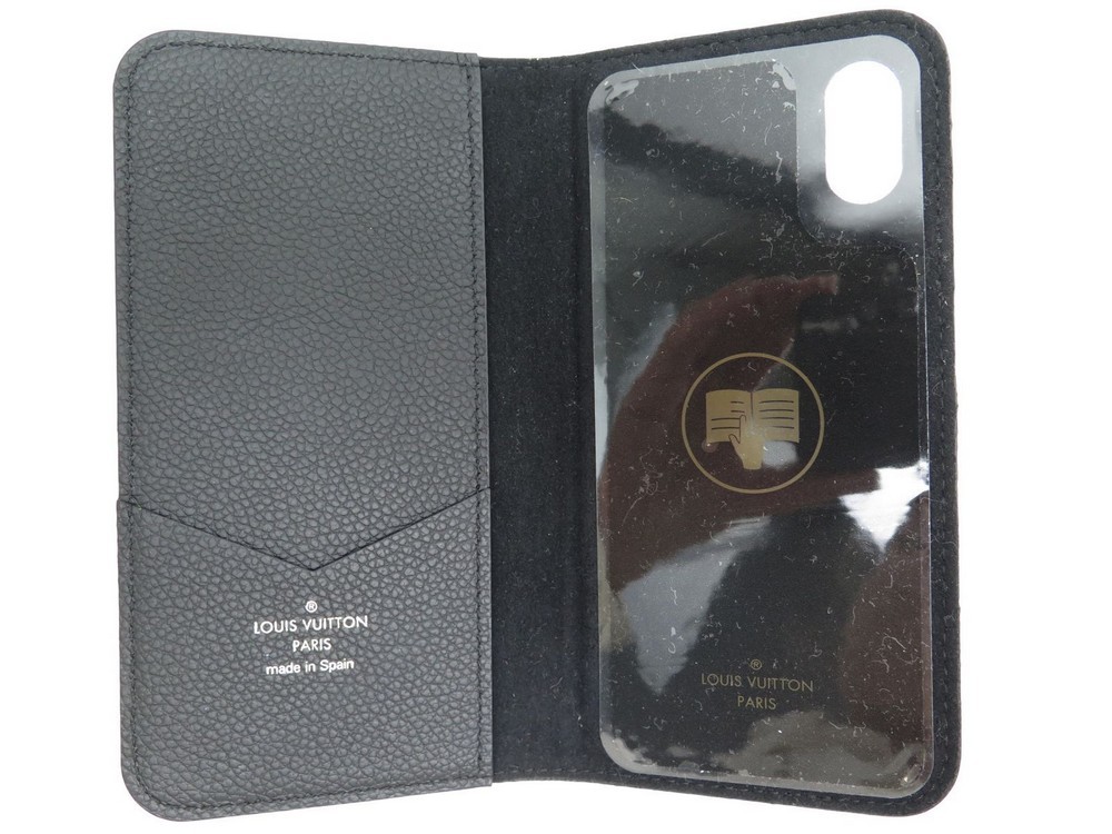 Louis Vuitton authentic Monogram Empreinte iPhone X Cell Phone Folio Case