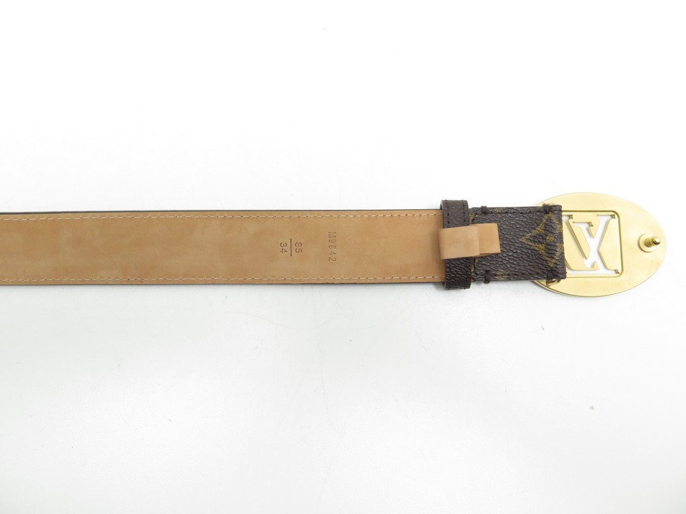 Ceinture initiales en toile Louis Vuitton Beige taille 85 cm en Toile -  34897238