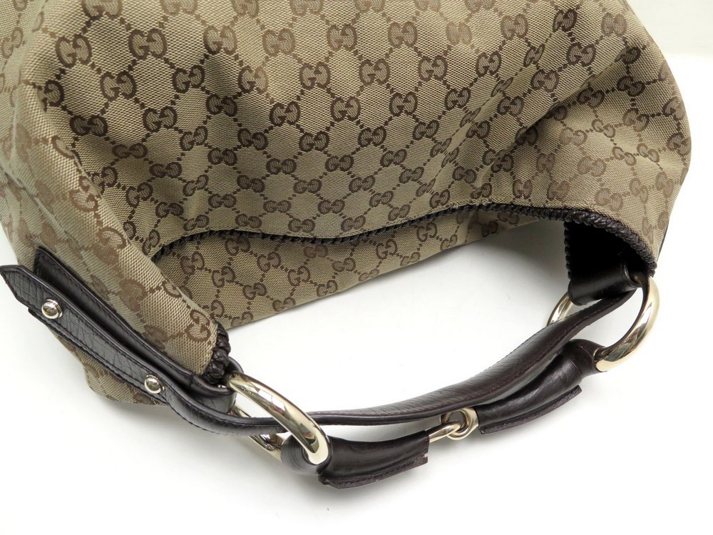 GUCCI GG Canvas Horsebit Large Hobo Bag 114900