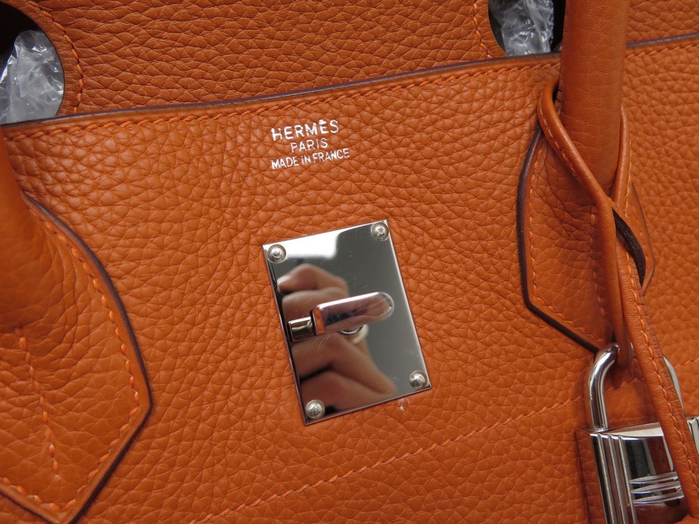 Hermès Orange Clémence JPG Shoulder Birkin 42