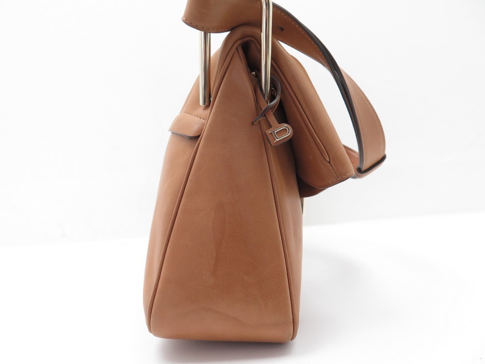 sac a main delvaux givry en cuir camel brown leather