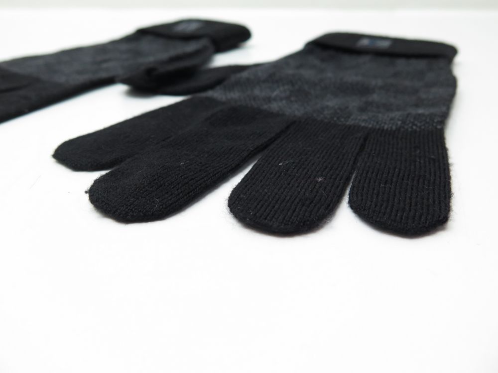 Louis Vuitton Damier Petit Damier Gloves nm, Black, One Size