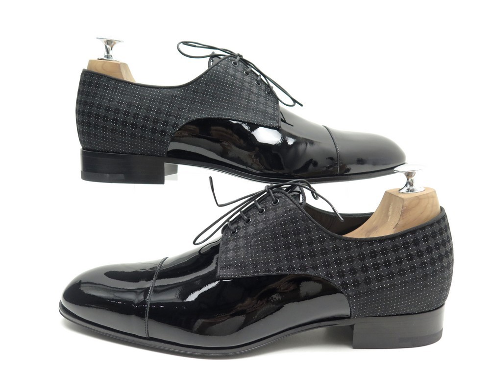 chaussures louis vuitton derby en cuir noir 8.5 42.5