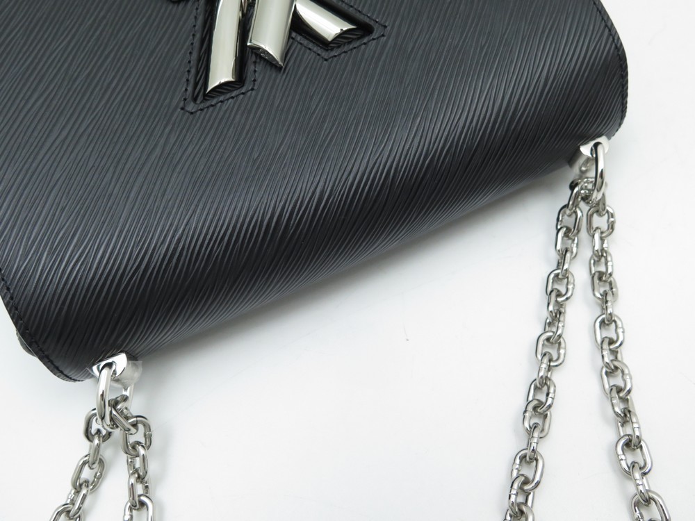 Louis Vuitton M50282 Twist中號鏈條手袋斜挎包牛皮黑色尺寸： 23x17x9