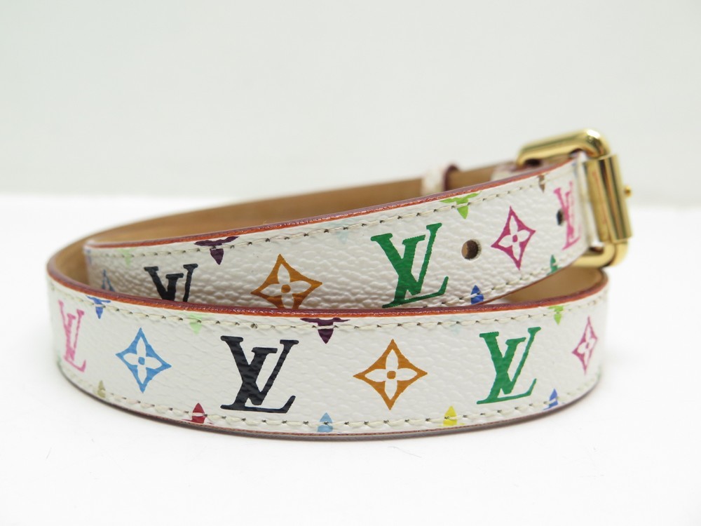 Ceinture en toile Louis Vuitton Blanc taille 80 cm en Toile - 16742108