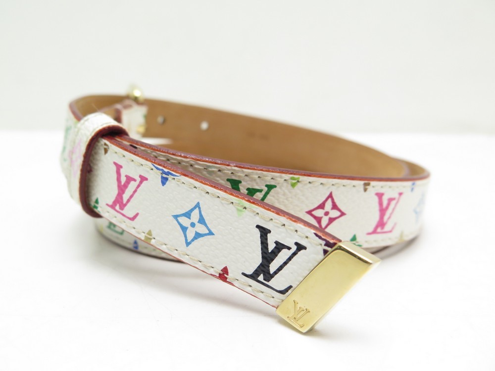 Ceinture en toile Louis Vuitton Blanc taille 80 cm en Toile - 16742108