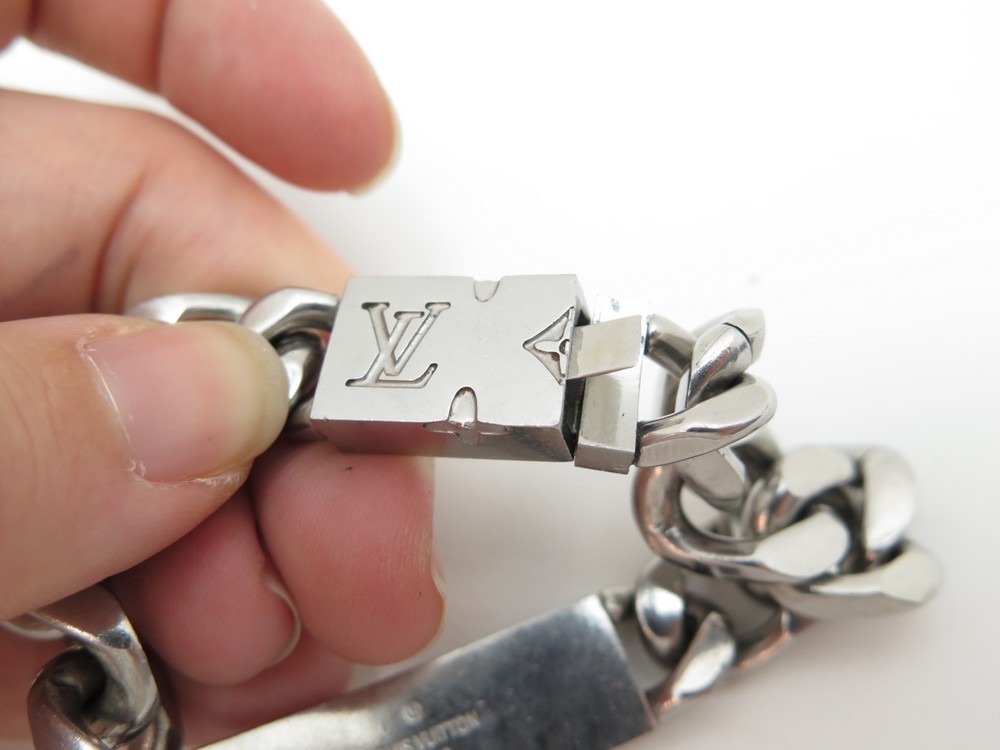 Louis Vuitton LOUIS VUITTON Bracelet Monogram Chain Metal Silver Unisex  M62486