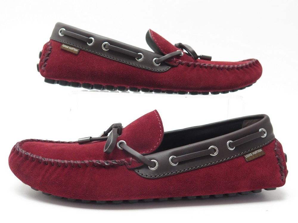 Red Louis Vuitton Men Loafers