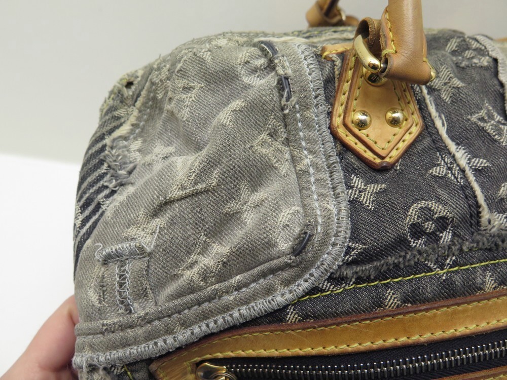 sac a main louis vuitton bowly monogram denim gris ed