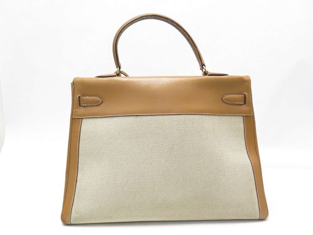 sac a main hermes kelly 36 toile h et cuir