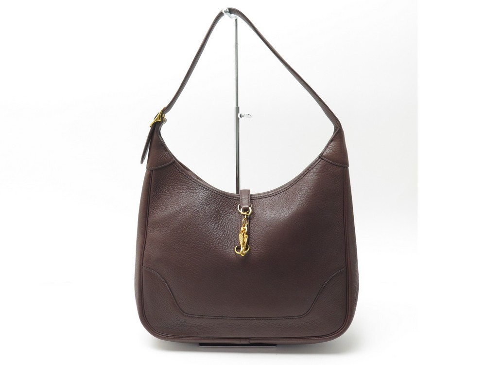 sac a main hermes trim ii 31 en cuir fjord marron