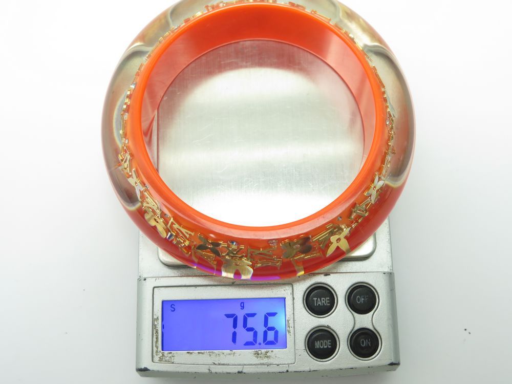 NEW LOUIS VUITTON BRACELET INCLUSION GM MONOGRAM T19 ORANGE JEWEL