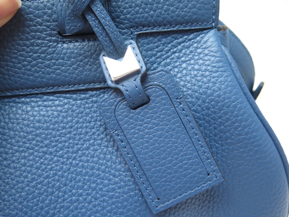 Moynat 2Way Hand Bag Shoulder Bag Pauline Light Blue Leather Mint Ladies