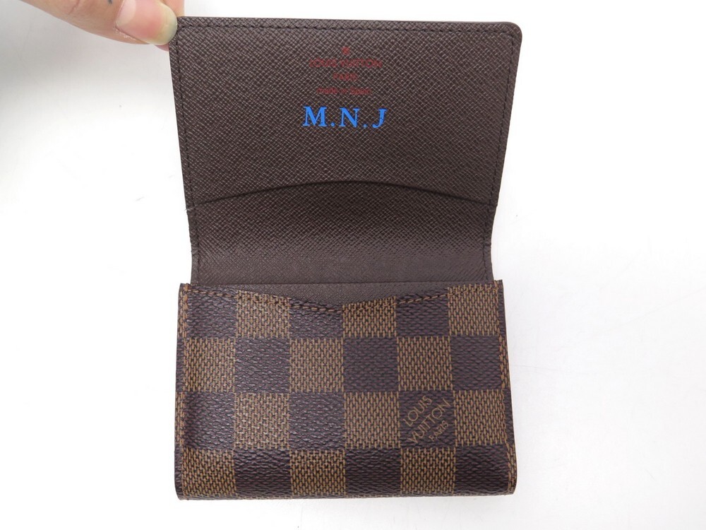 LOUIS VUITTON Damier Ebene Porte Carte ID Bandouliere 1210166