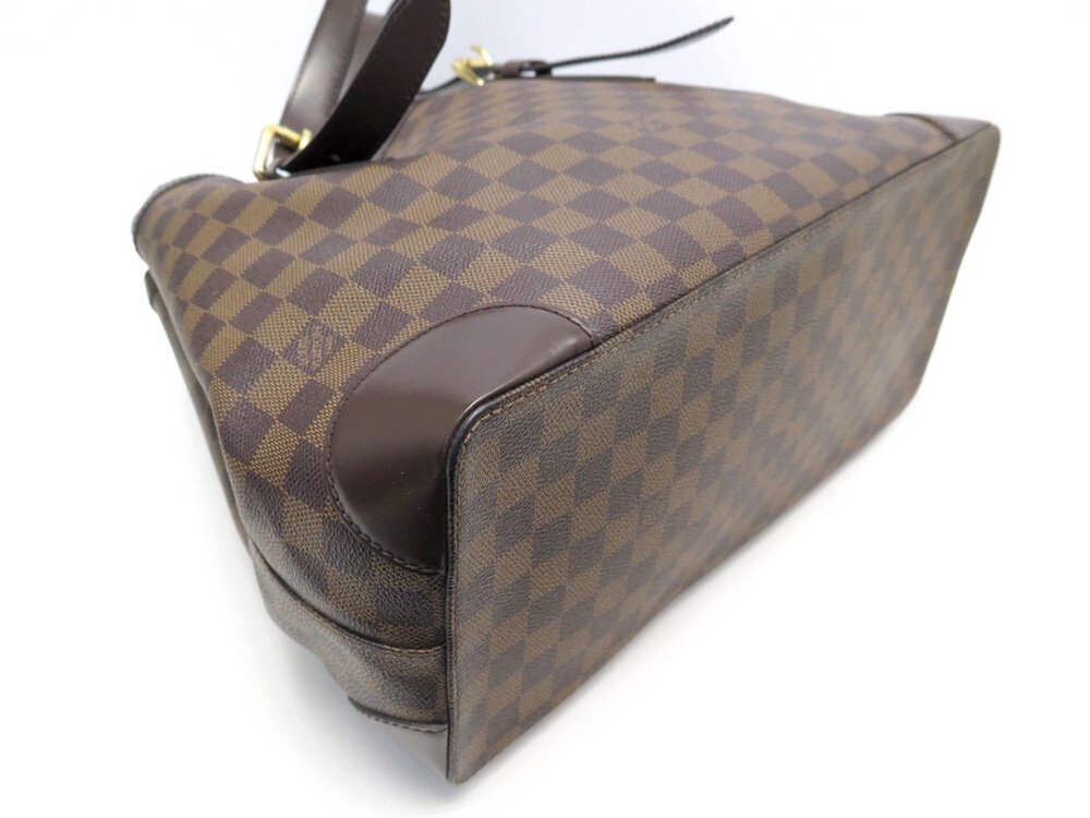 sac cabas louis vuitton hampstead en toile damier azur et cuir naturel, RvceShops Revival