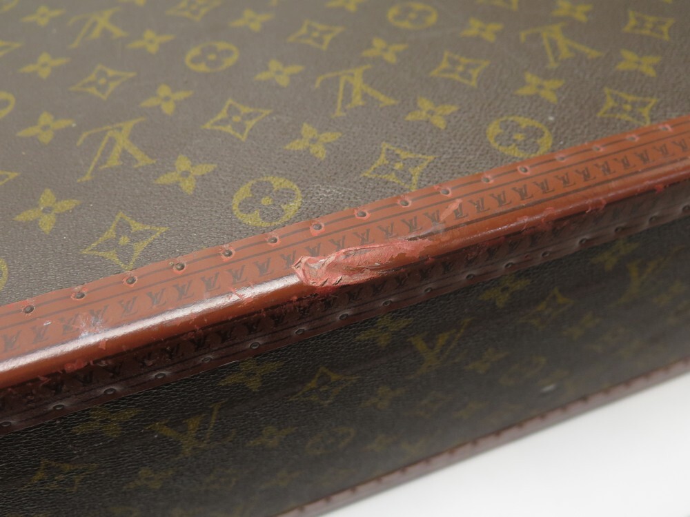 Maleta Louis Vuitton Bisten 70 en lona Monogram marrón y fibra