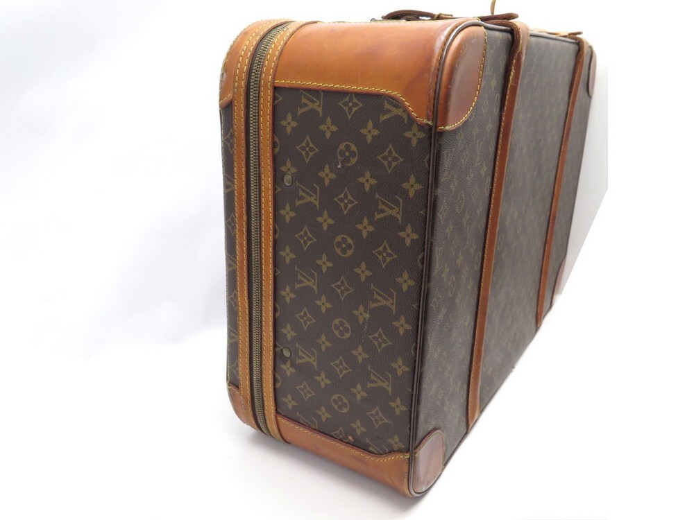 At Auction: Louis Vuitton, Louis Vuitton, valise Stratos Toile enduite  monogrammée et cuir naturel, in