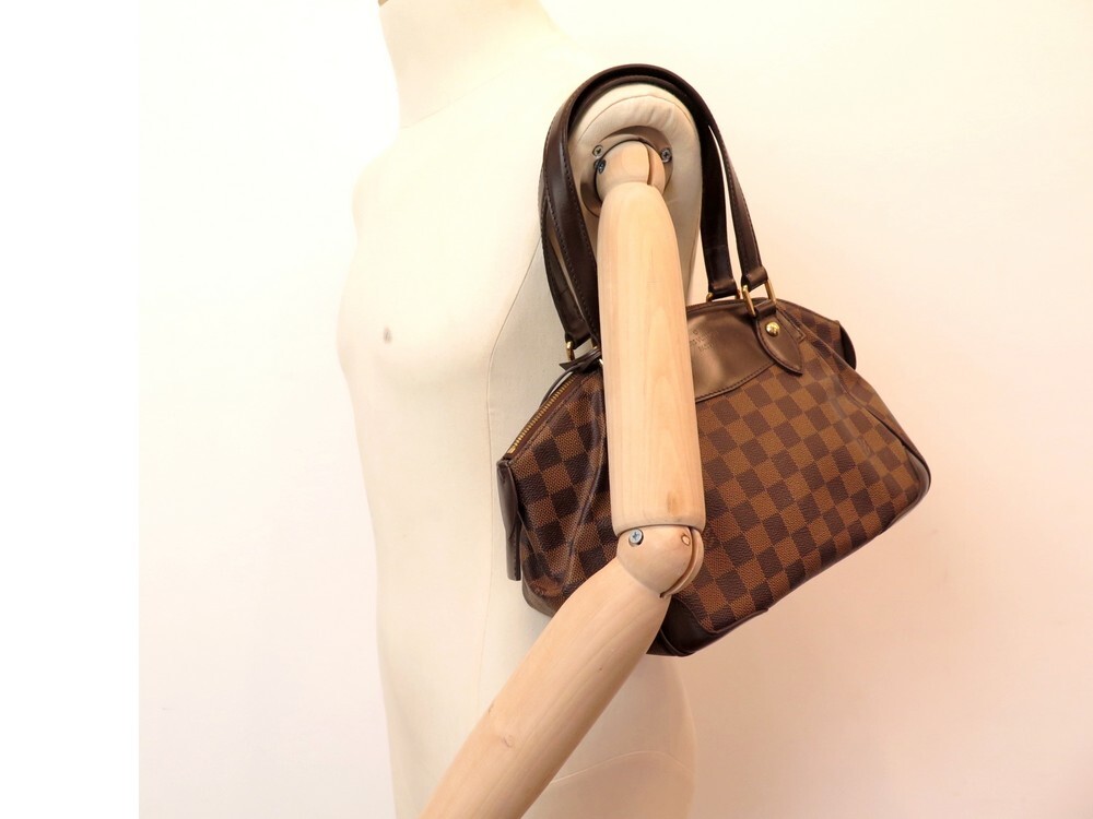 LOUIS VUITTON Damier Ebene Verona PM Hand Bag N41117 LV Auth