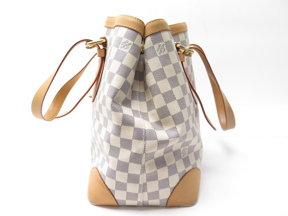 sac cabas louis vuitton hampstead en toile damier azur et cuir