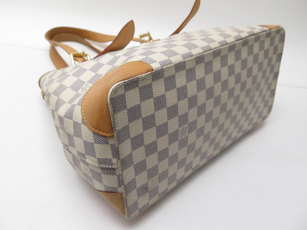 sac cabas louis vuitton hampstead en toile damier azur et cuir naturel, RvceShops Revival