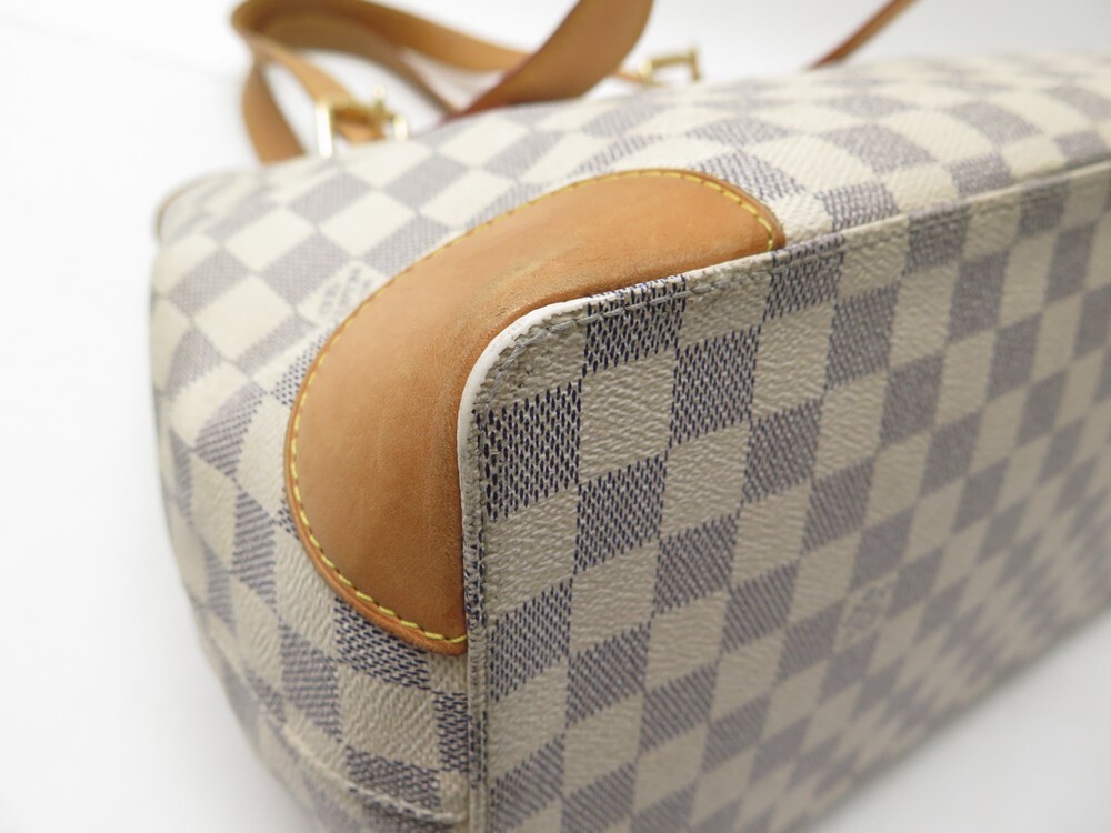 sac cabas louis vuitton hampstead en toile damier azur et cuir naturel, RvceShops Revival