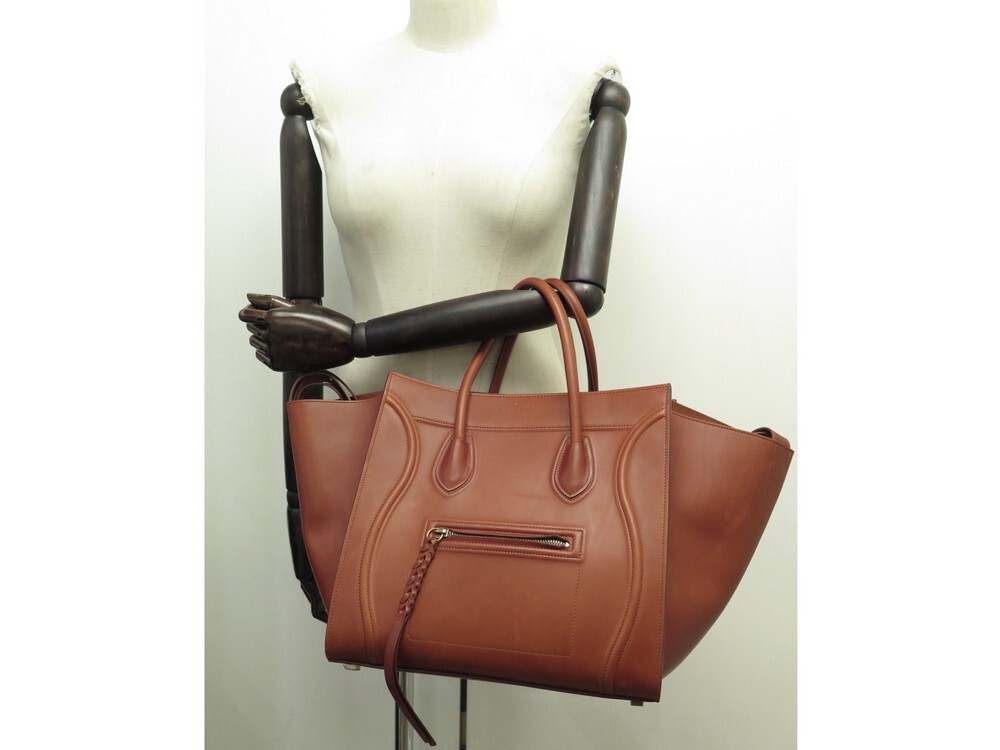 sac a main celine luggage mini cabas cuir poulain