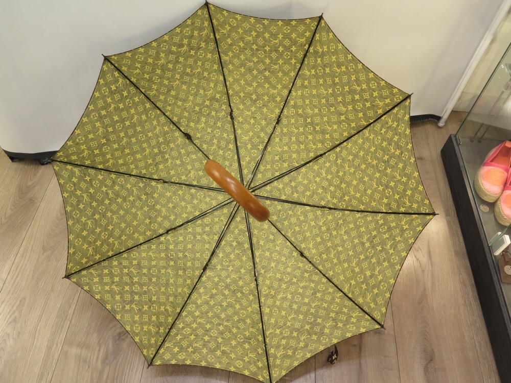 LOUIS VUITTON Monogram Parasol Parapluie Umbrella Black 54076