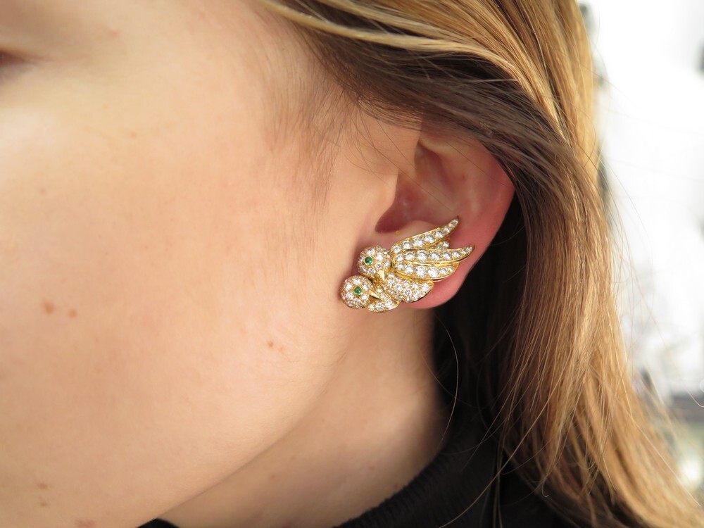 Louis Vuitton Guilloche Ear Climber Clip-On Earrings