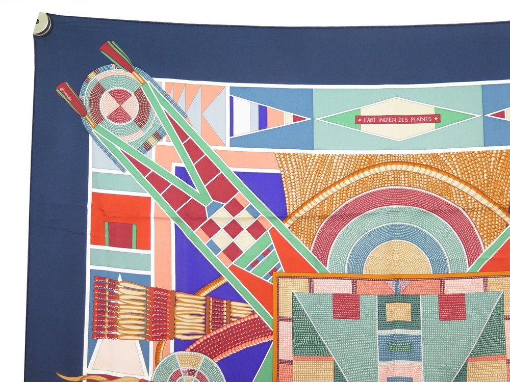 HERMES FOULARDS l'art indien des plaines carré 90 cm