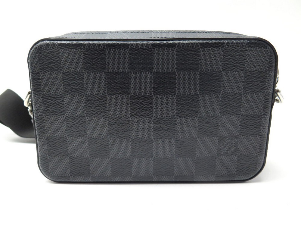 Louis Vuitton Alpha Messenger Black Dark grey Leather Cloth ref