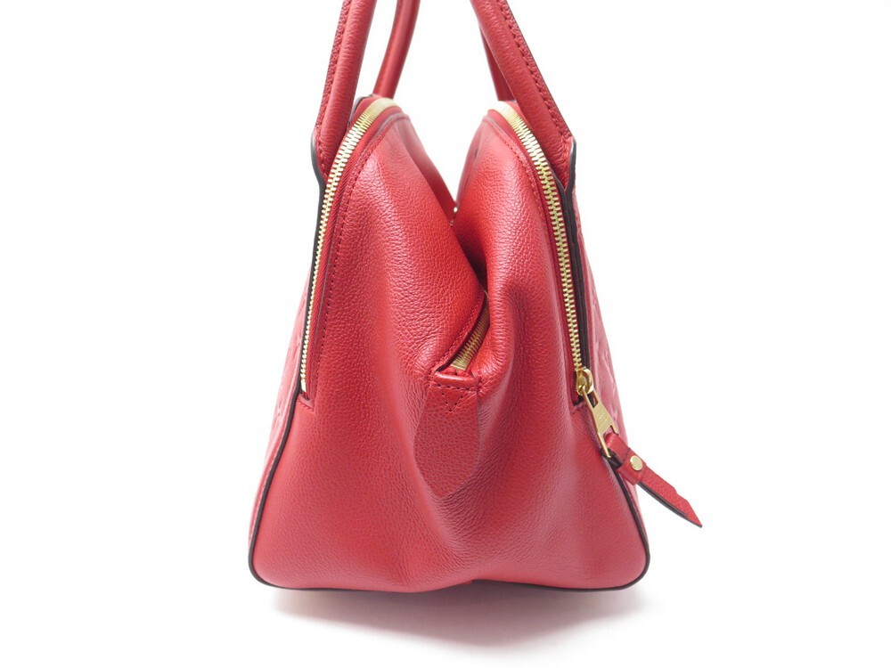 LOUIS VUITTON Marais MM Empreinte Leather Red Handbag Ivory Dust Bag AR2124