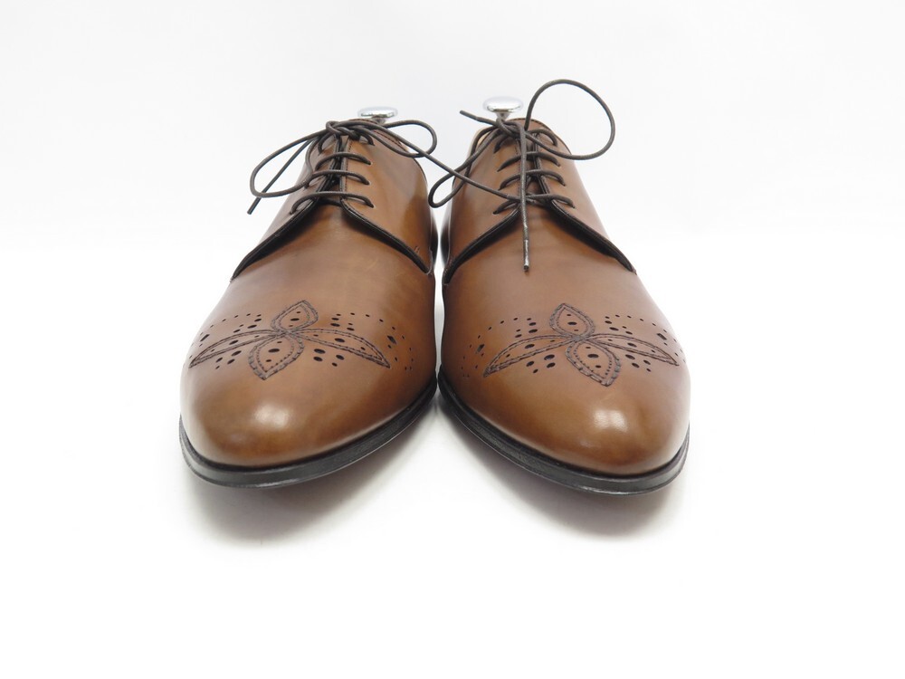 NEW LOUIS VUITTON DERBY MAYFLOWER SHOES 8.5 42.5 BROWN LEATHER +