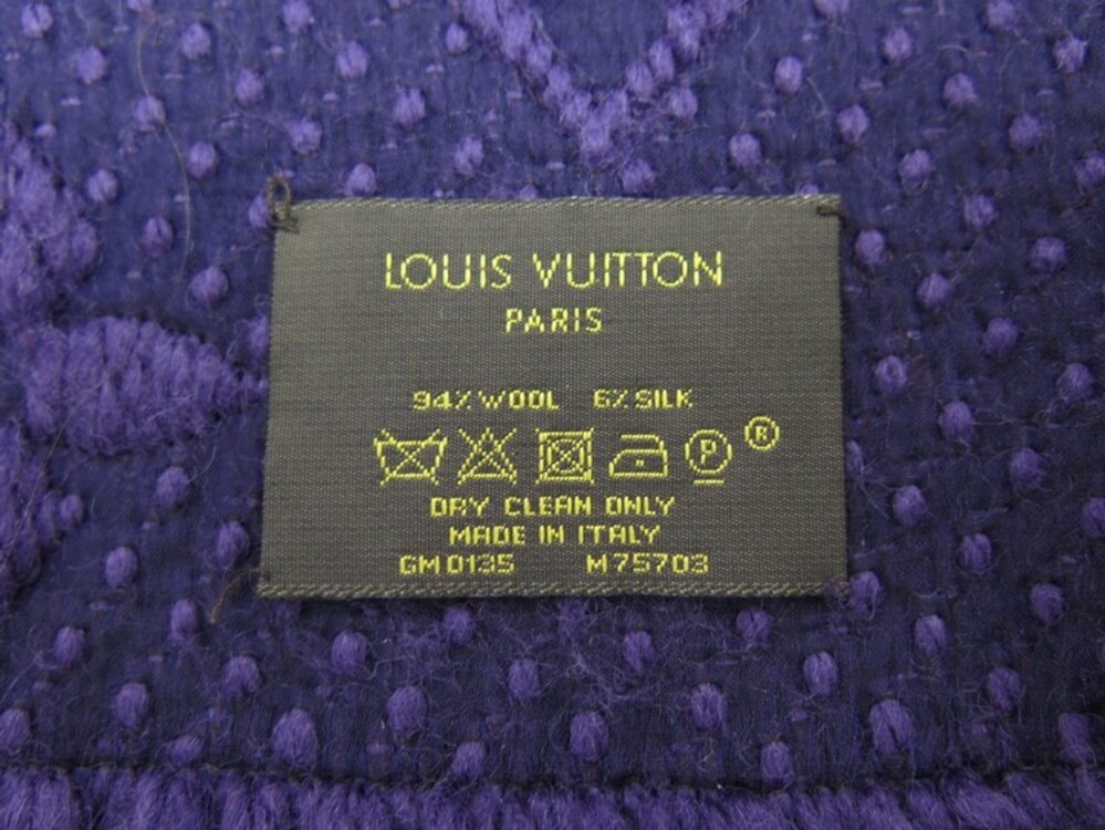 LOUIS VUITTON LOUIS VUITTON Escharpe logo mania Rainbow Scarf M73057 wool  Pink Used Women LV M73057