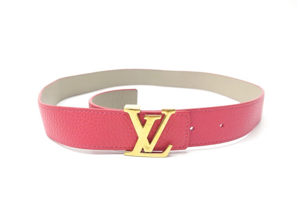 REVERSIBLE BELT LV LOUIS VUITTON M9039 T 80 IN PINK AND BEIGE