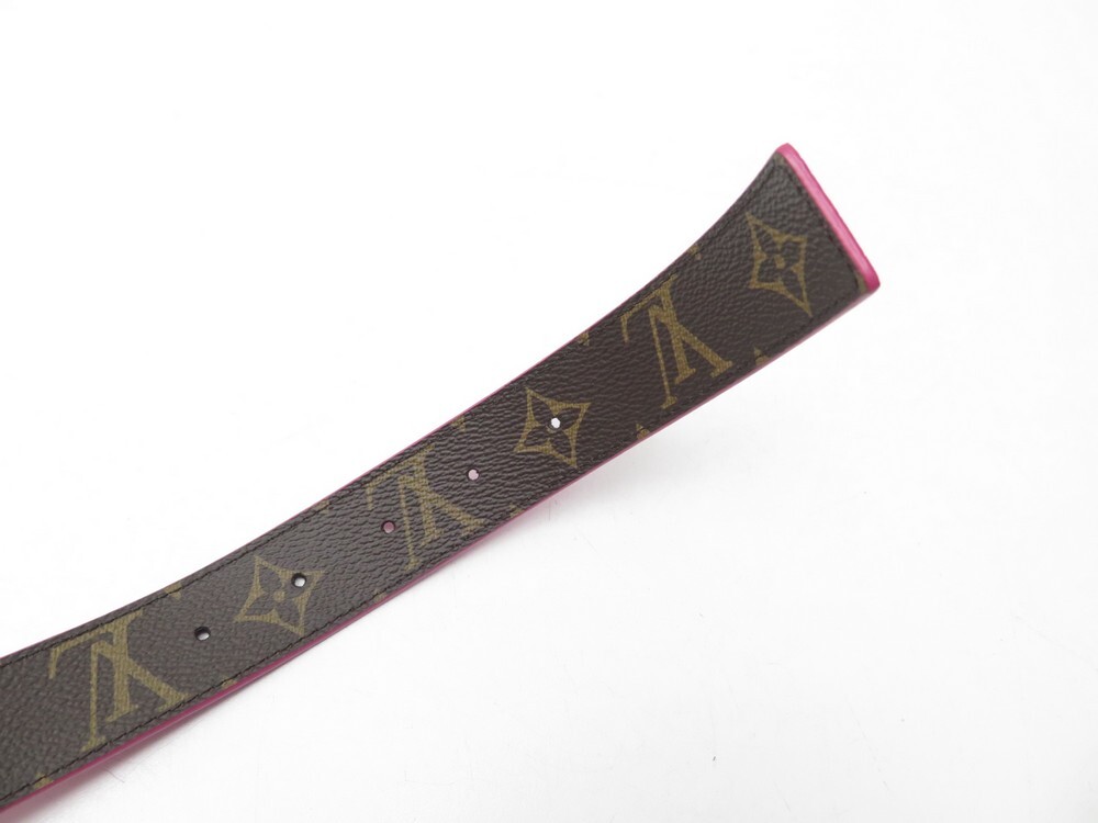 REVERSIBLE BELT LOUIS VUITTON M9365 T80 PINK & MONOGRAM CANVAS LV