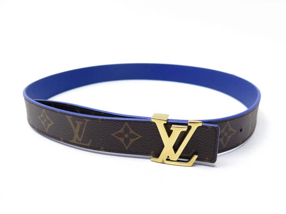 Initiales en cuir ceinture Louis Vuitton Marron taille 80 cm en