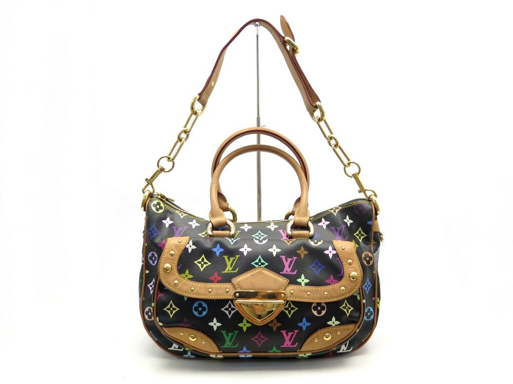 LOUIS VUITTON Monogram Multicolor Rita Tote Bag Black M40126 LV