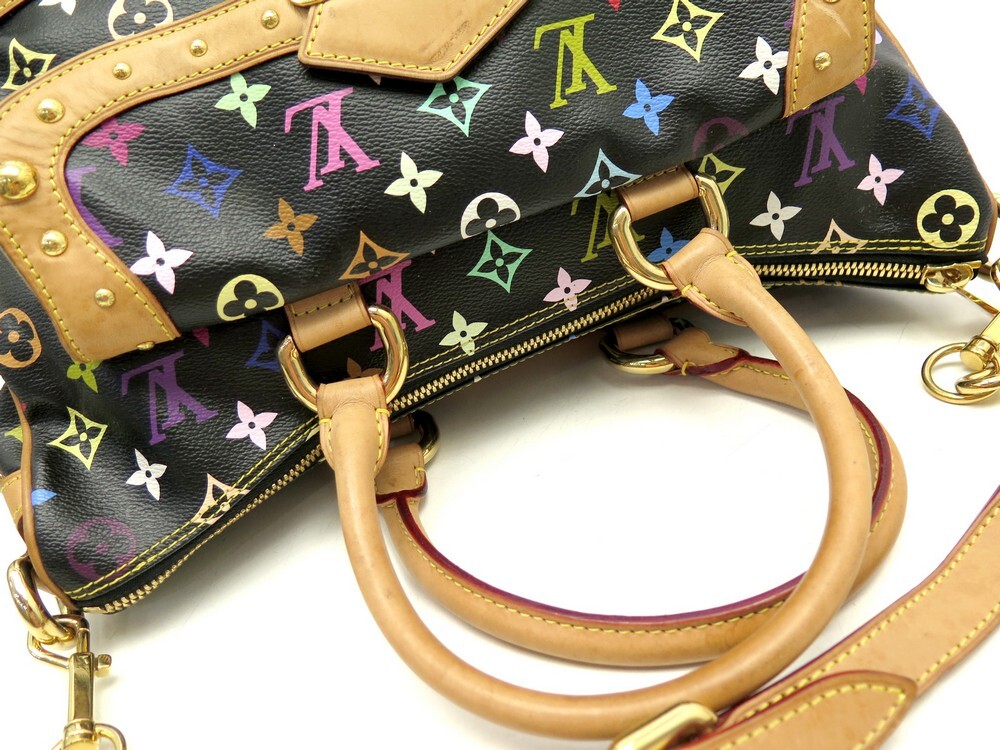 LOUIS VUITTON Monogram Multicolor Rita Tote Bag Black M40126 LV