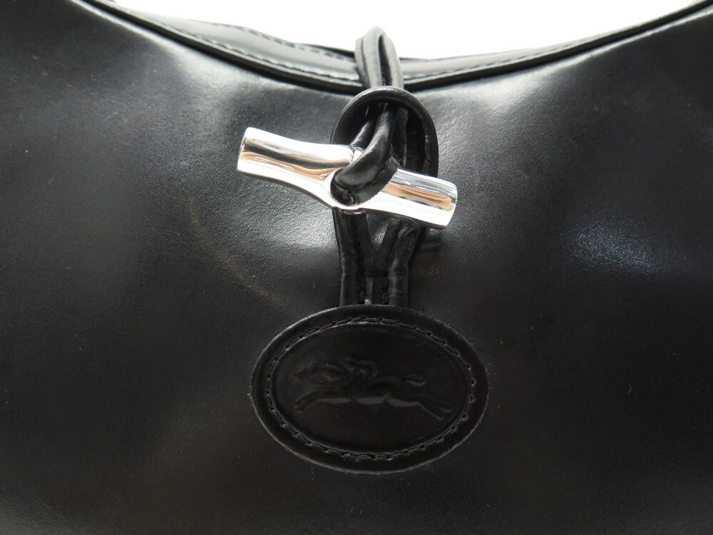 Roseau en cuir sac à main Longchamp Noir en Cuir - 39479301