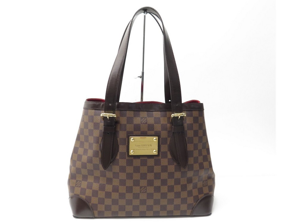 sac cabas louis vuitton hampstead en toile damier azur et cuir naturel, RvceShops Revival