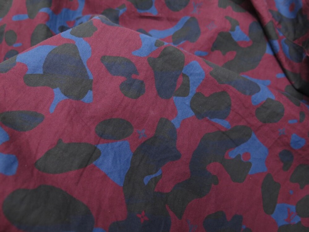 LOUIS VUITTON SHIRT CAMOUFLAGE PATTERN RM162M BLUE BORDEAUX 50 M