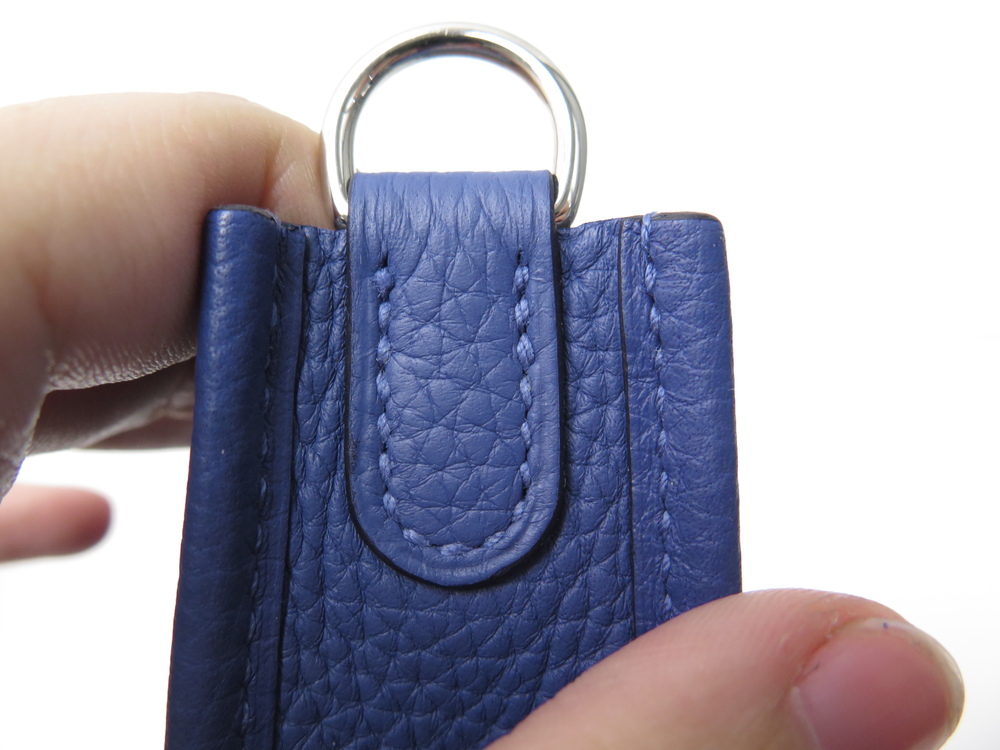 Hermes, Leather Sac Evelyne 16 e taurillon clémence in Blue Brighton