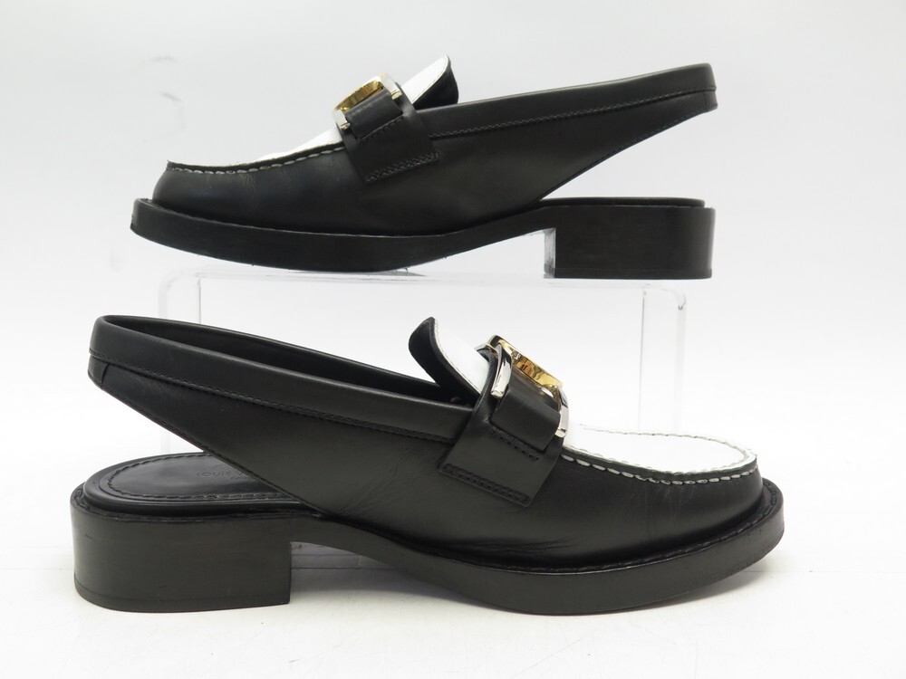 Academy leather flats Louis Vuitton Black size 37.5 EU in Leather - 33623900