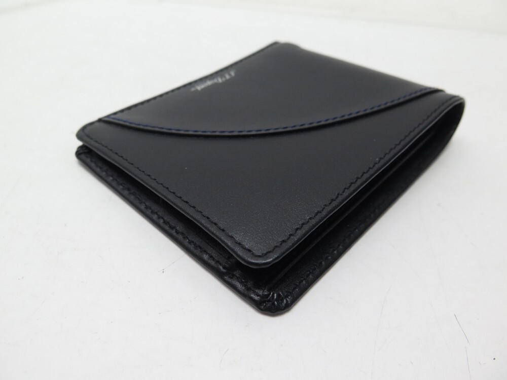 ST Dupont Defi Black Millenium 8 Credit Card Bifold Leather Wallet