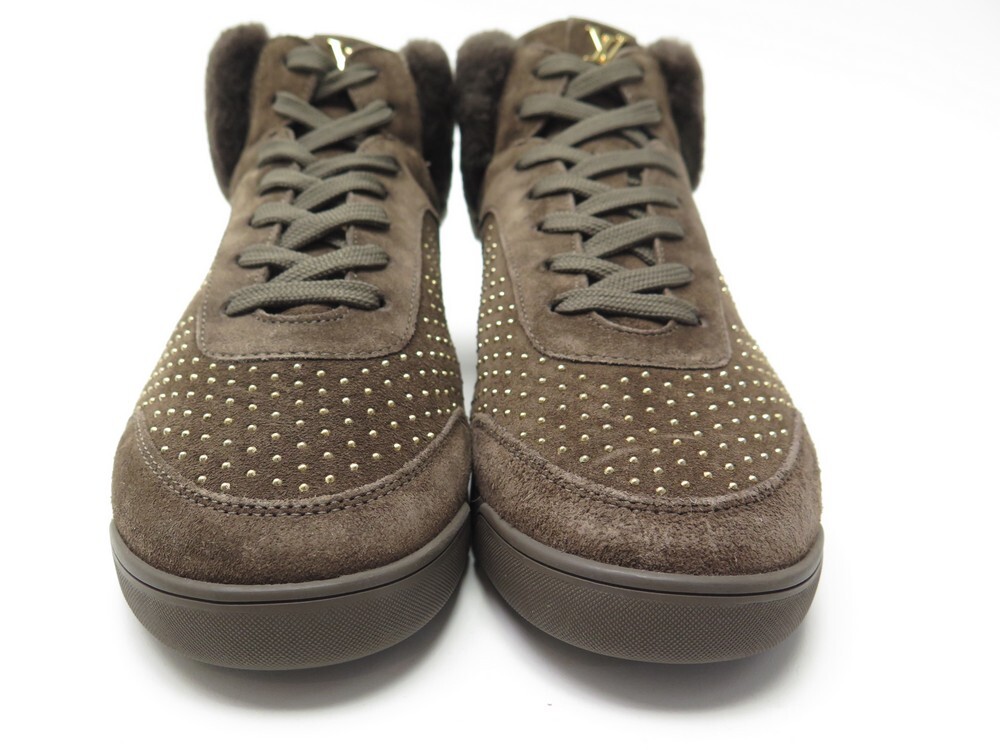 NEW LOUIS VUITTON ORNAMENT SNEAKERS 37 FURRY SNEAKERS SHOES Brown