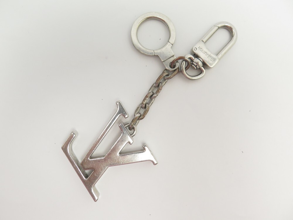 Authentic LOUIS VUITTON Porte Cles LV Initiales Key Holder Silver M65071  #f15550