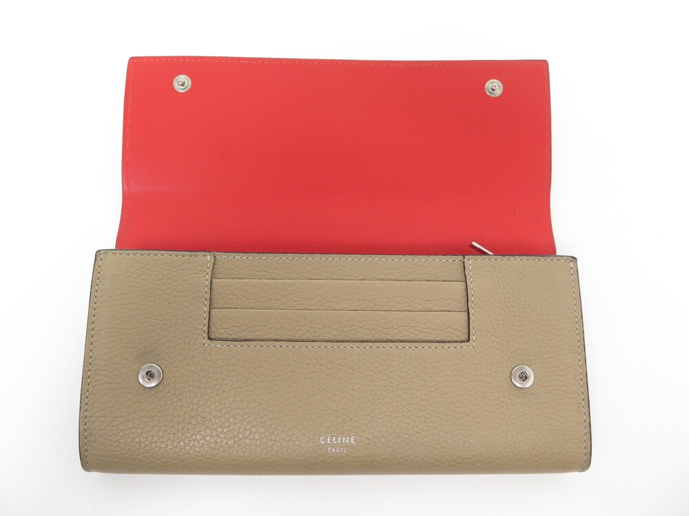 Lot - Hermes Bearn Wallet, in red ostrich leather