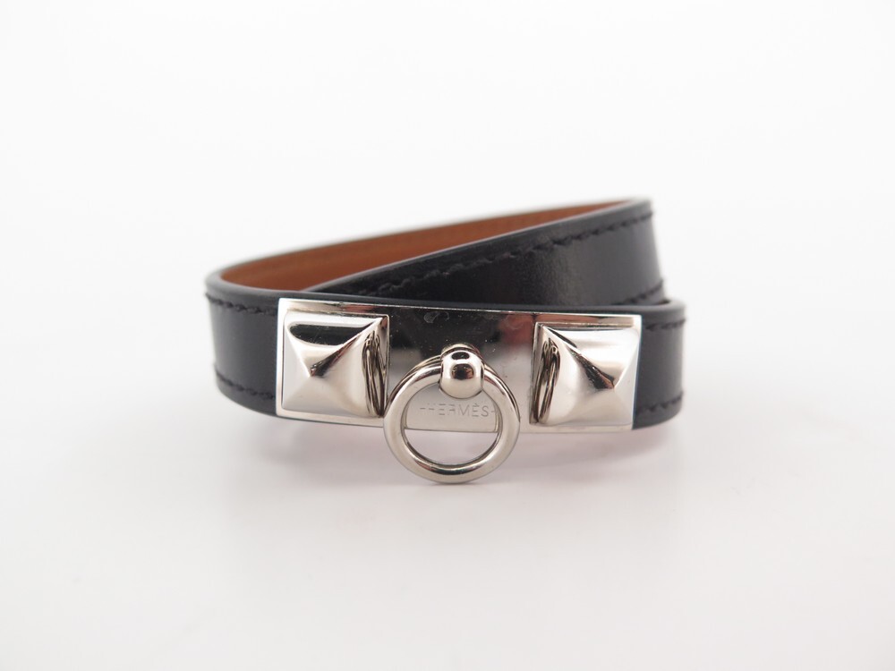 HERMES BRACELETS rivale double tour box leather - H068441CKXS89